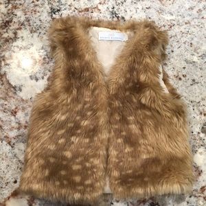 Bailey’s Blossoms fur vest size 0/3 months.